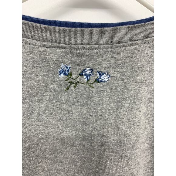 Grannycore Petites Crewneck Pullover Sweatshirt with Birds Embroidery Sz PL - Picture 5 of 5